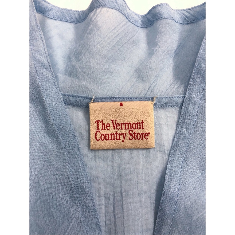 The Vermont Country Store Blue Cotton Blouse - Picture 14 of 16